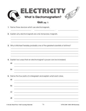 Electromagnetism Quiz Grades 4-6