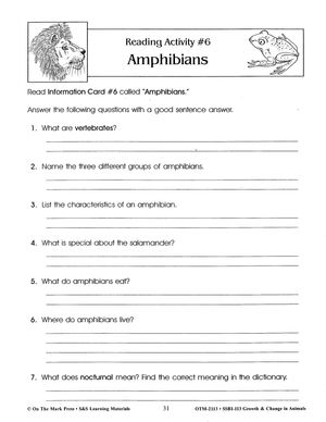 Amphibians Lesson Grades 2-3