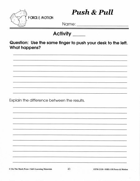 Push and Pull Activities Grades 1-3