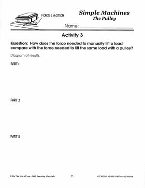 The Pulley Activity Grades 4-6 Lesson Plan