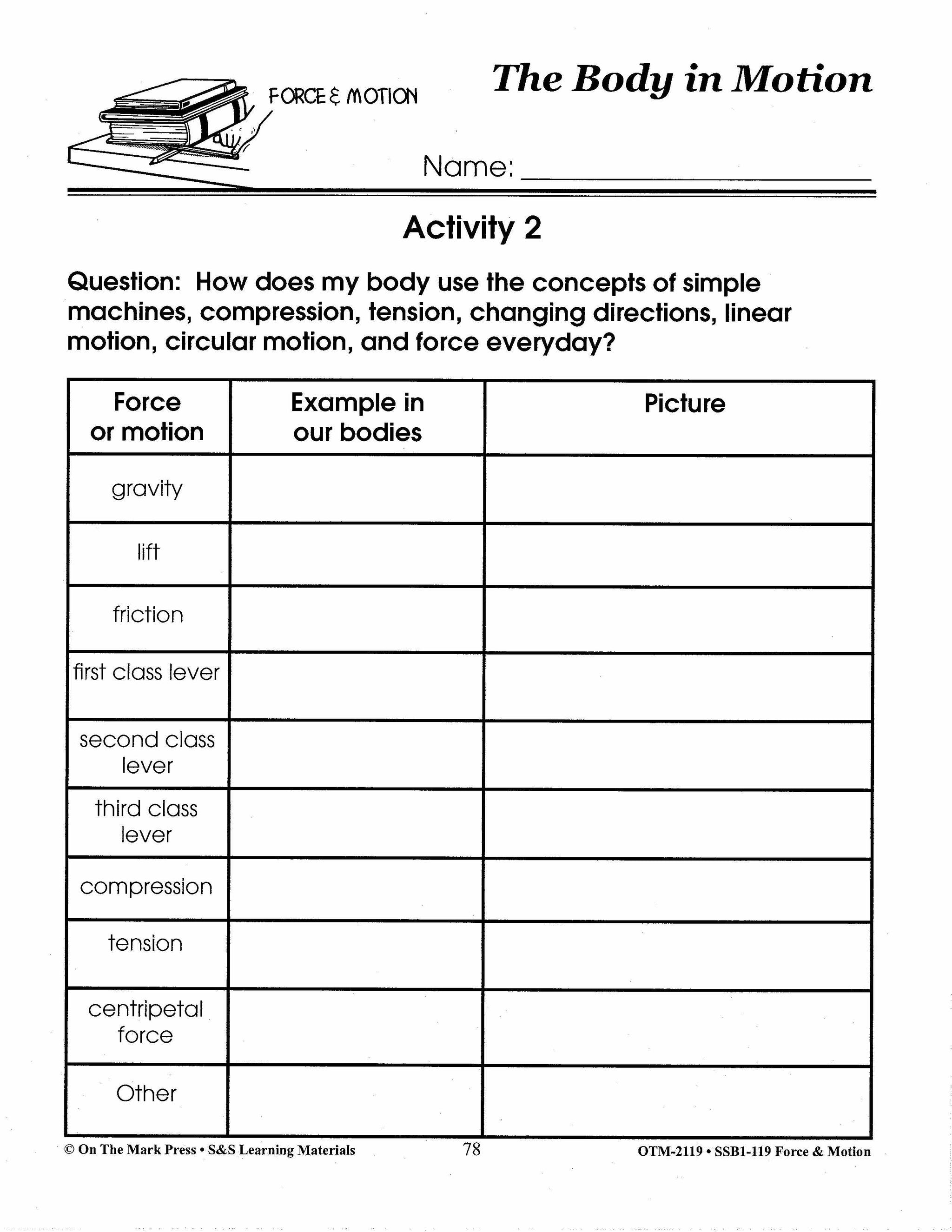 The Body in Motion Research Activity Lesson Plan Grades 4-6