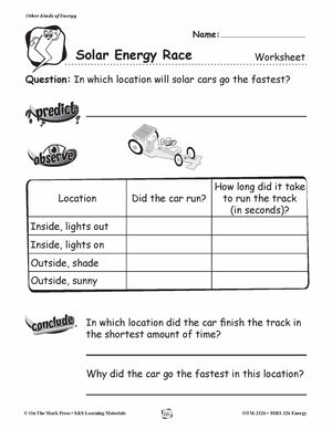 Solar Energy Race Lesson Plan Grades 1-3