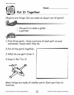 Objects Have Parts Lesson Plan (Matter and Materials) Grades 1-3