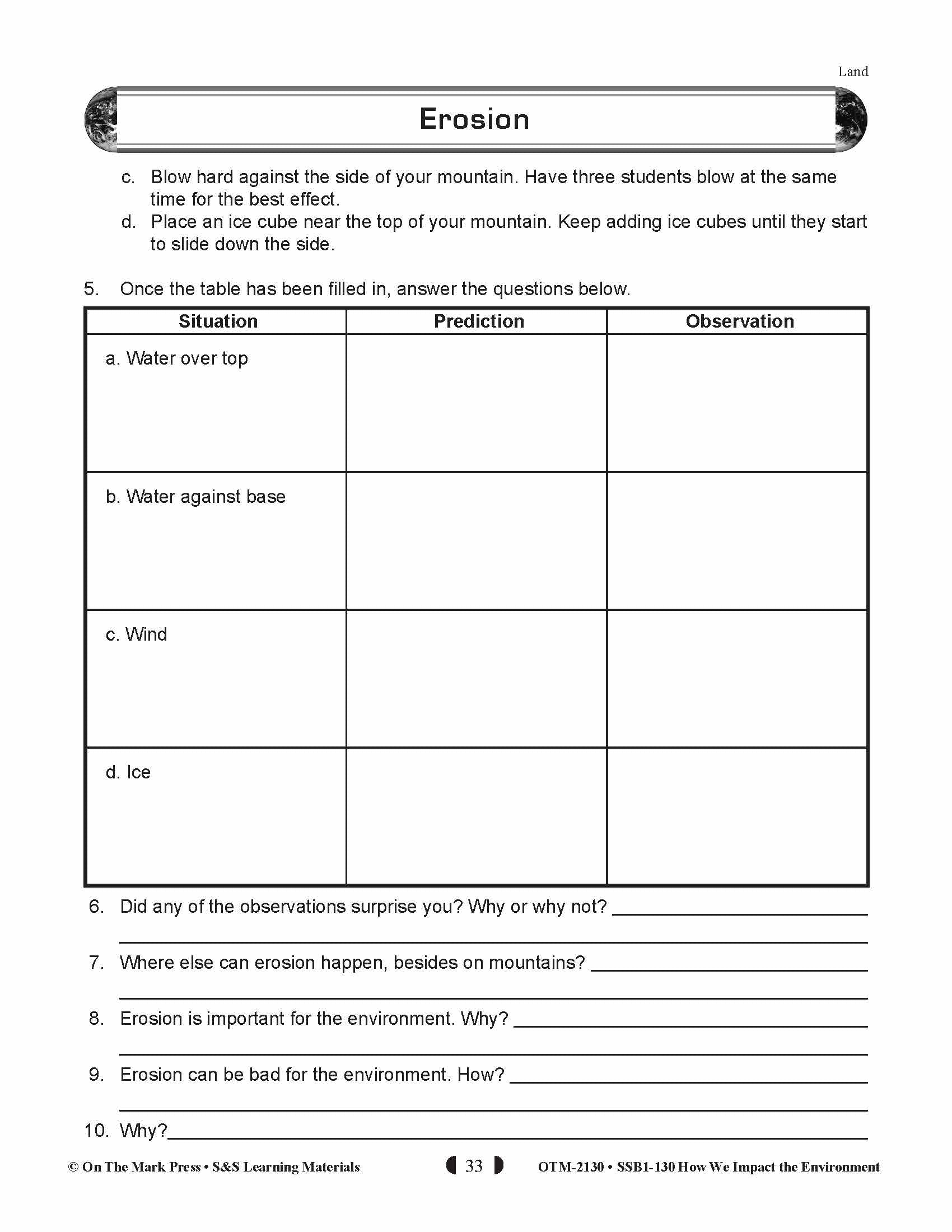 Erosion Lesson Plan (environment) Grades 5-8