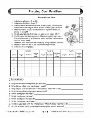 Fretting Over Fertilizer Lesson Plan Grades 5-8