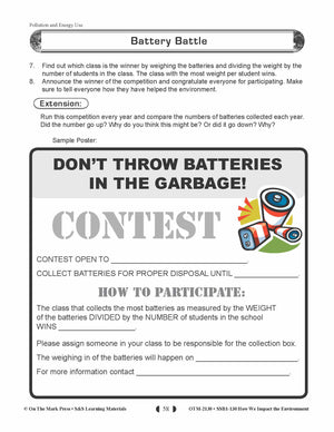 Battery Battle Lesson Gr. 5-8 (How We Impact The Environment)