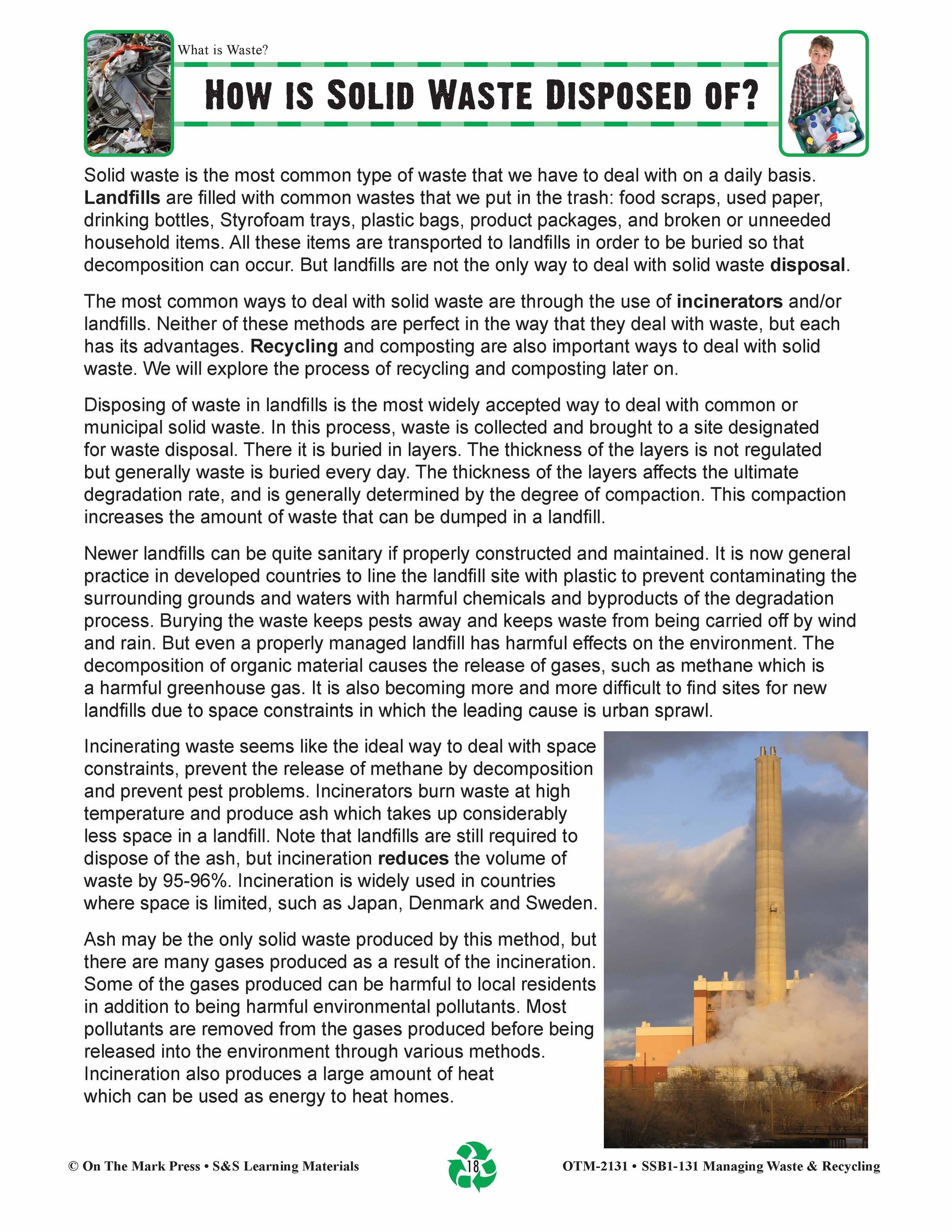 How is Solid Waste Disposed of? Lesson Gr. 5-8