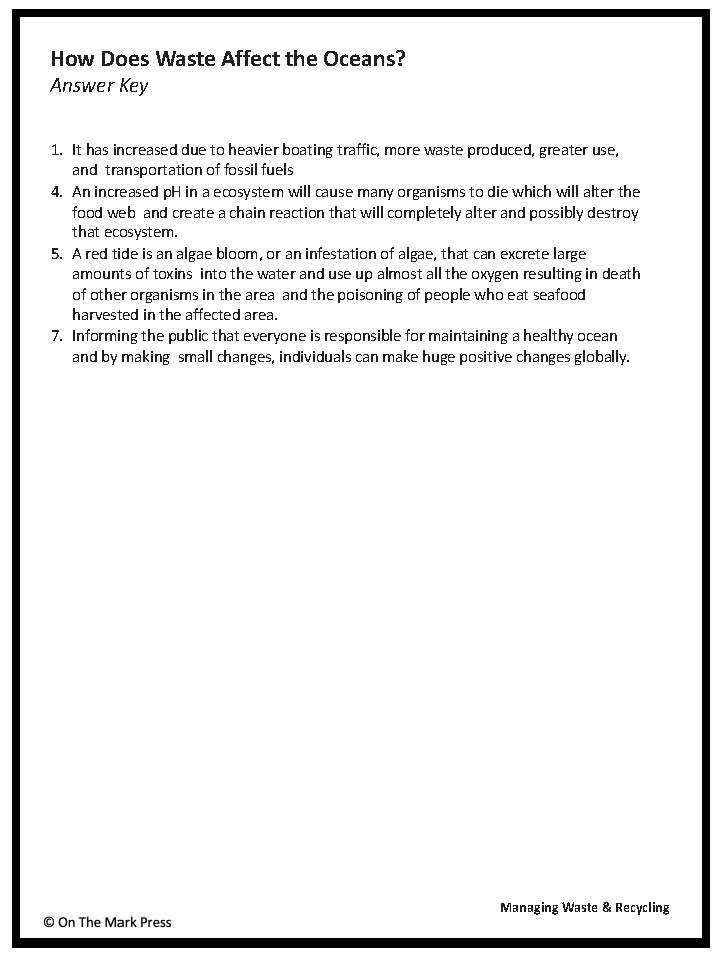 How Does Waste Affect the Ocean? Lesson Grades 5-8