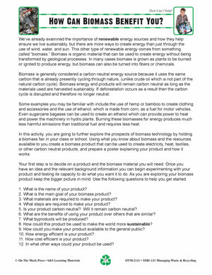 How Can Biomass Benefit You? Lesson Grades 5-8