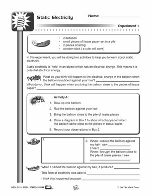 Static Electricity Lesson Plan Grades 4-6