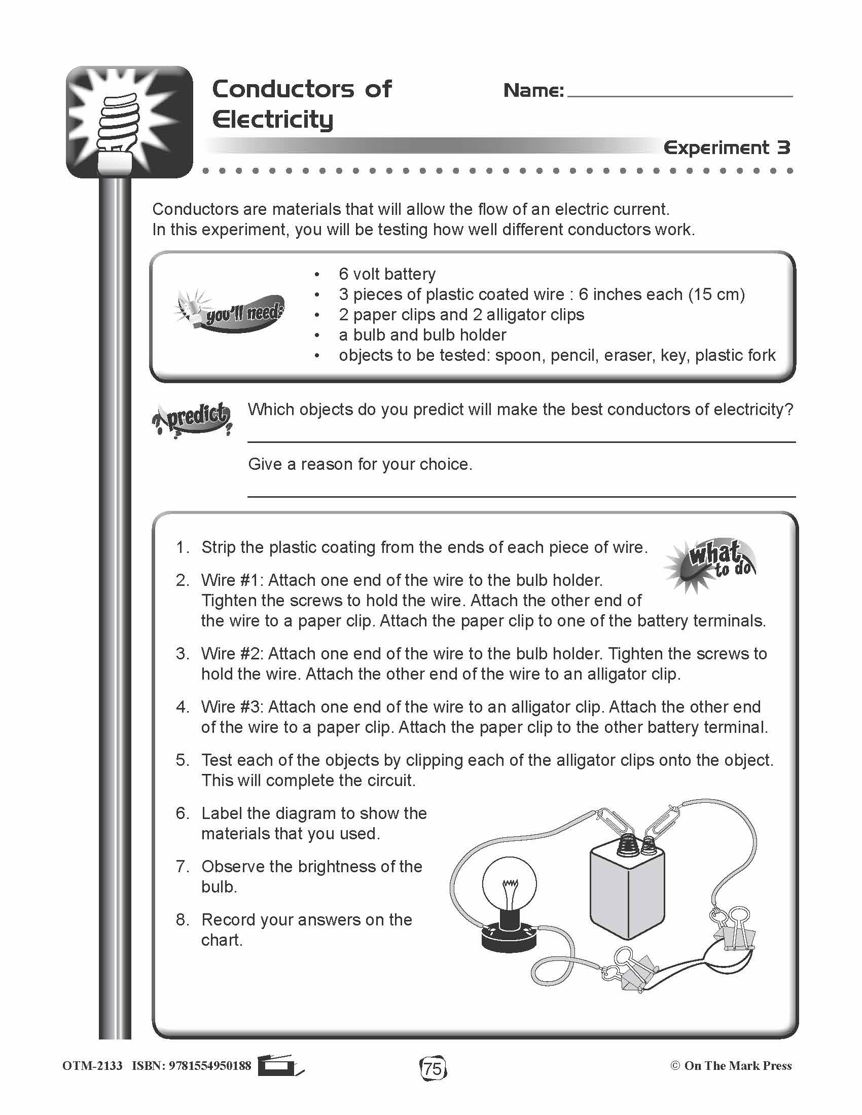 Conductors of Electricity Lesson Gr. 4-6