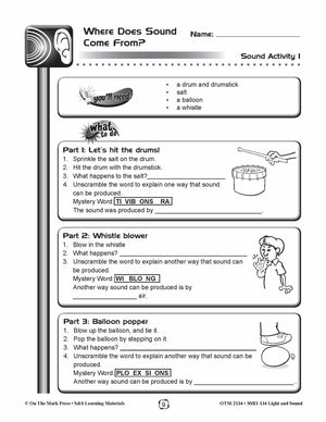What is Sound? Lesson & Experiment Gr. 4-6