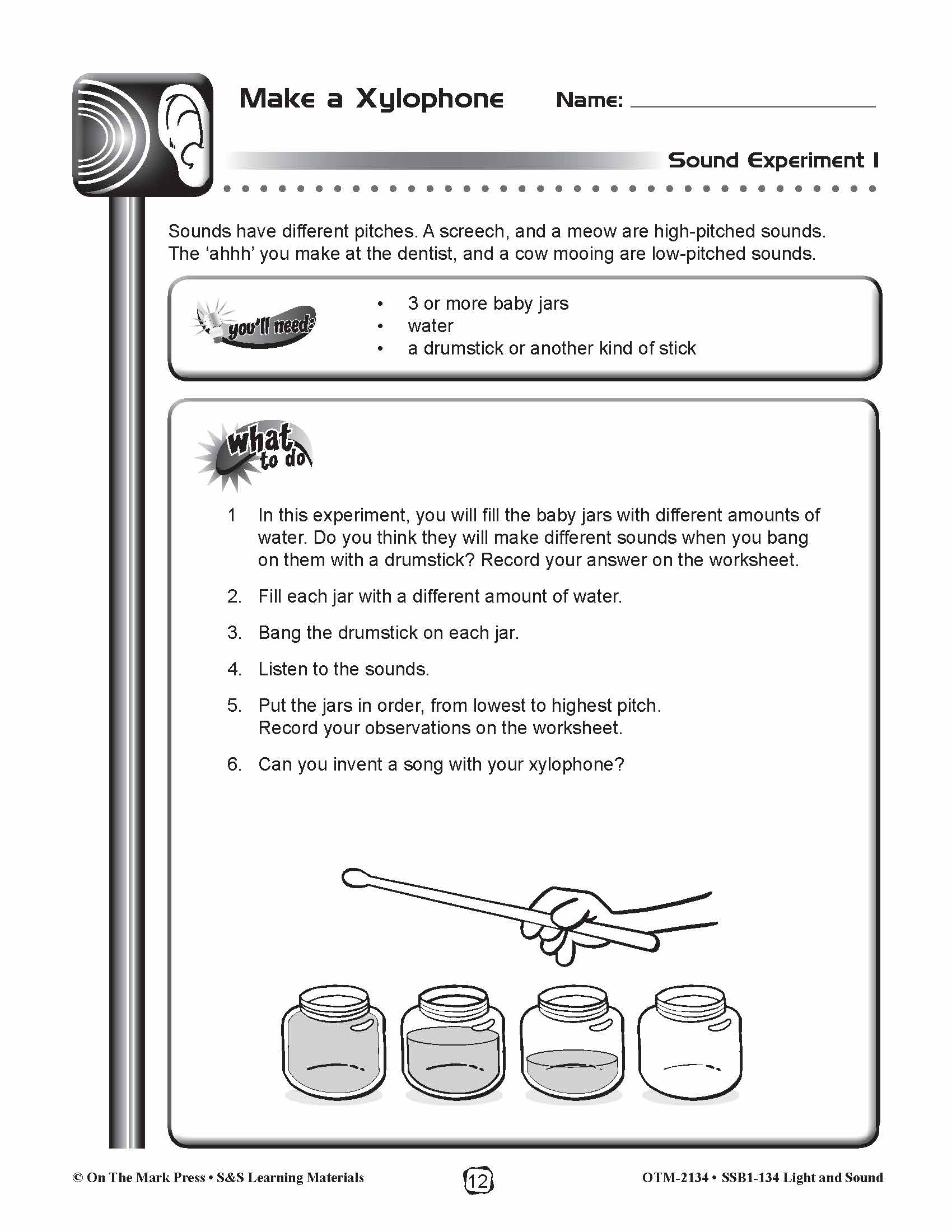 Pitch and Intensity Lesson & Experiment Gr. 4-6