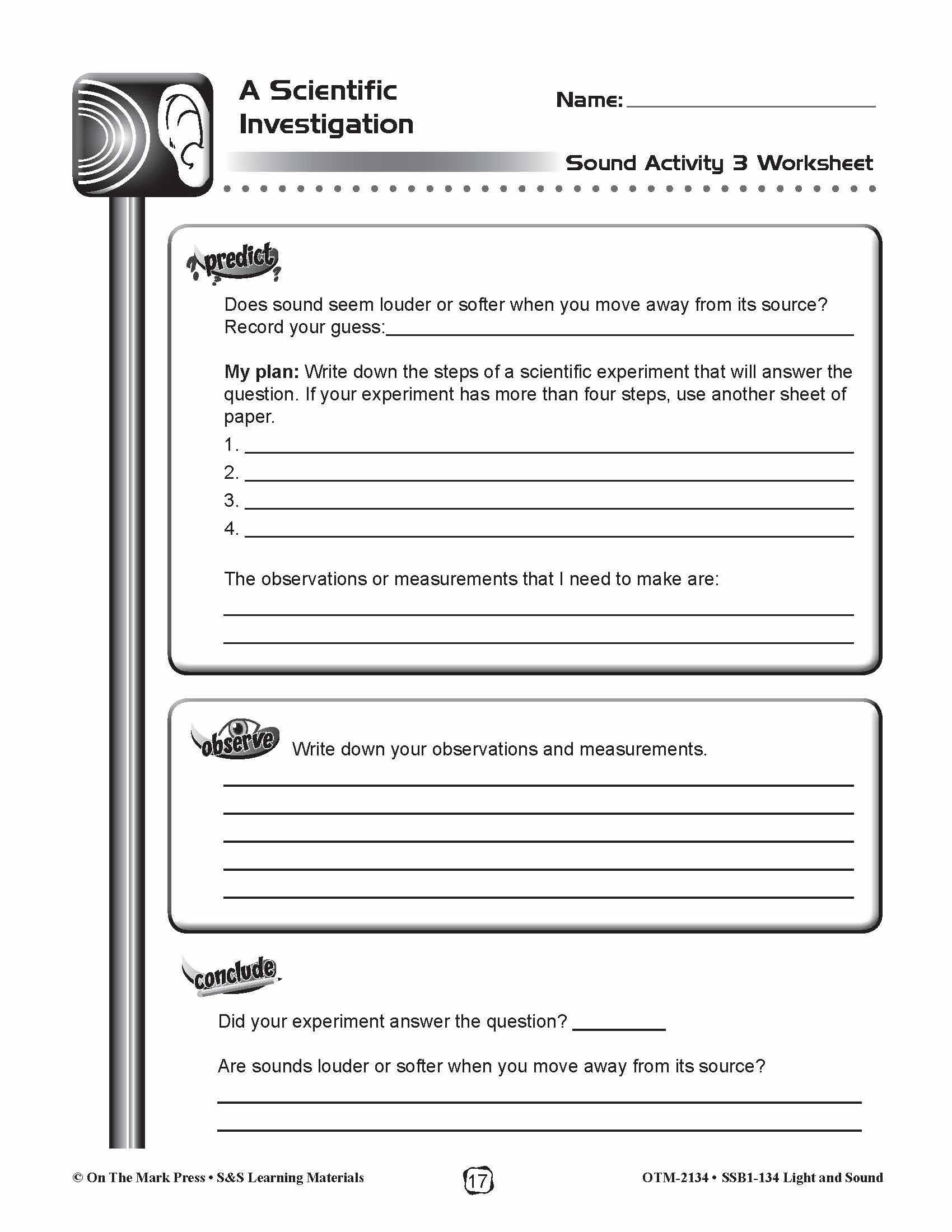 Pitch and Intensity Lesson & Experiment Gr. 4-6