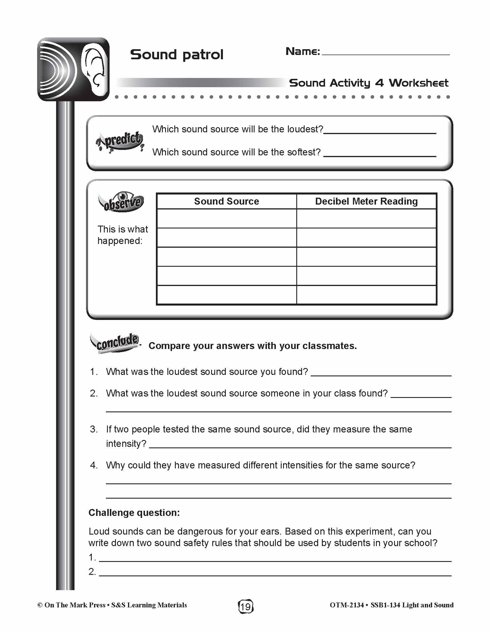 Pitch and Intensity Lesson & Experiment Gr. 4-6