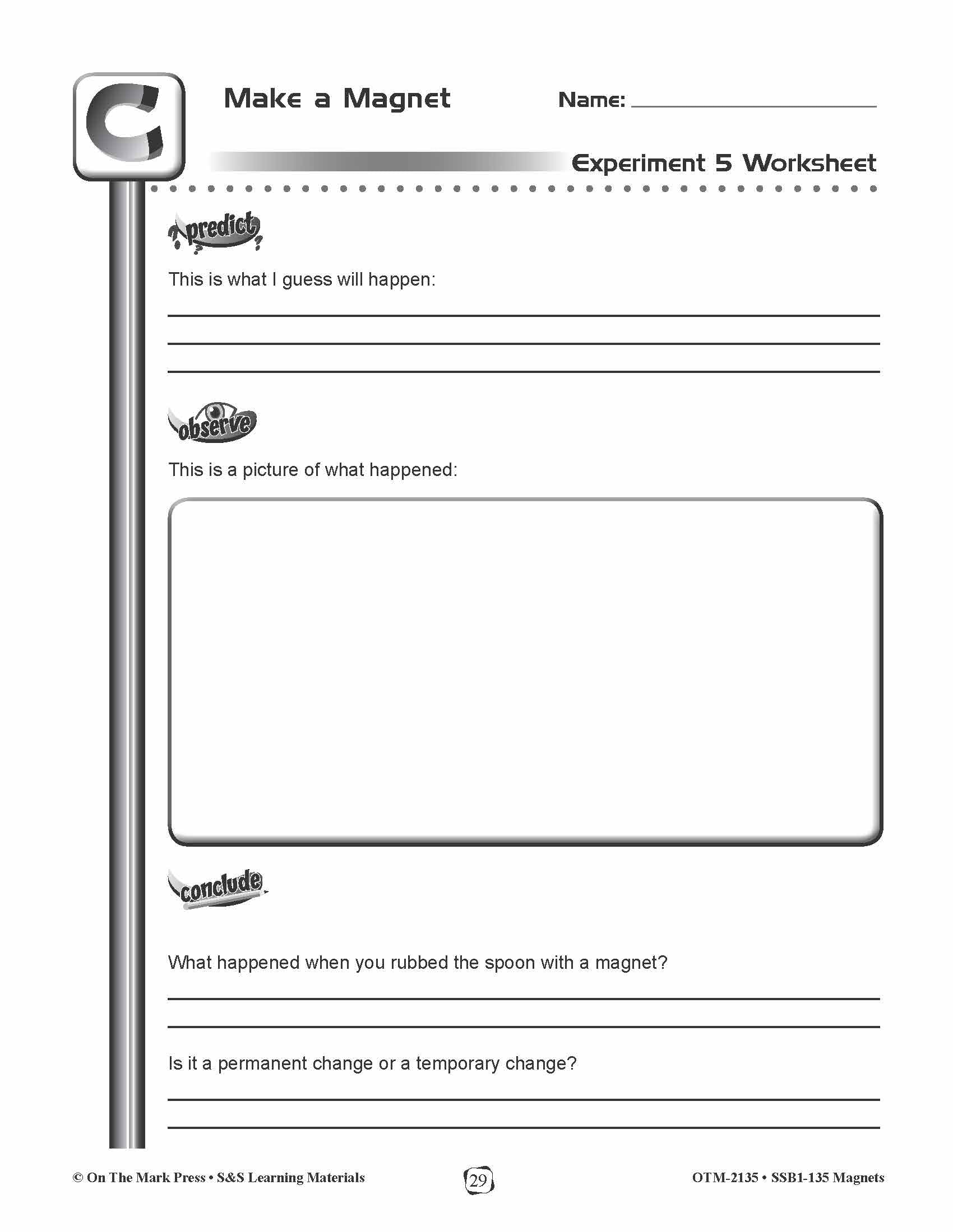 Temporary and Permanent Magnets Lesson Plan Grades 4-6