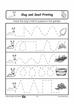 Slugs & Snails Tracing & Printing Exercises Grades 1-3
