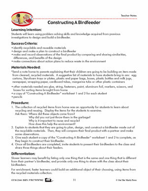 Constructing A Birdfeeder Lesson Plan Grade 1