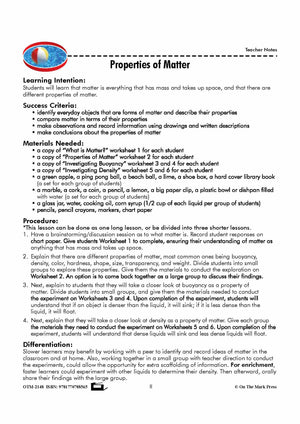 Properties of Matter Grade 5 Lesson with Experiments