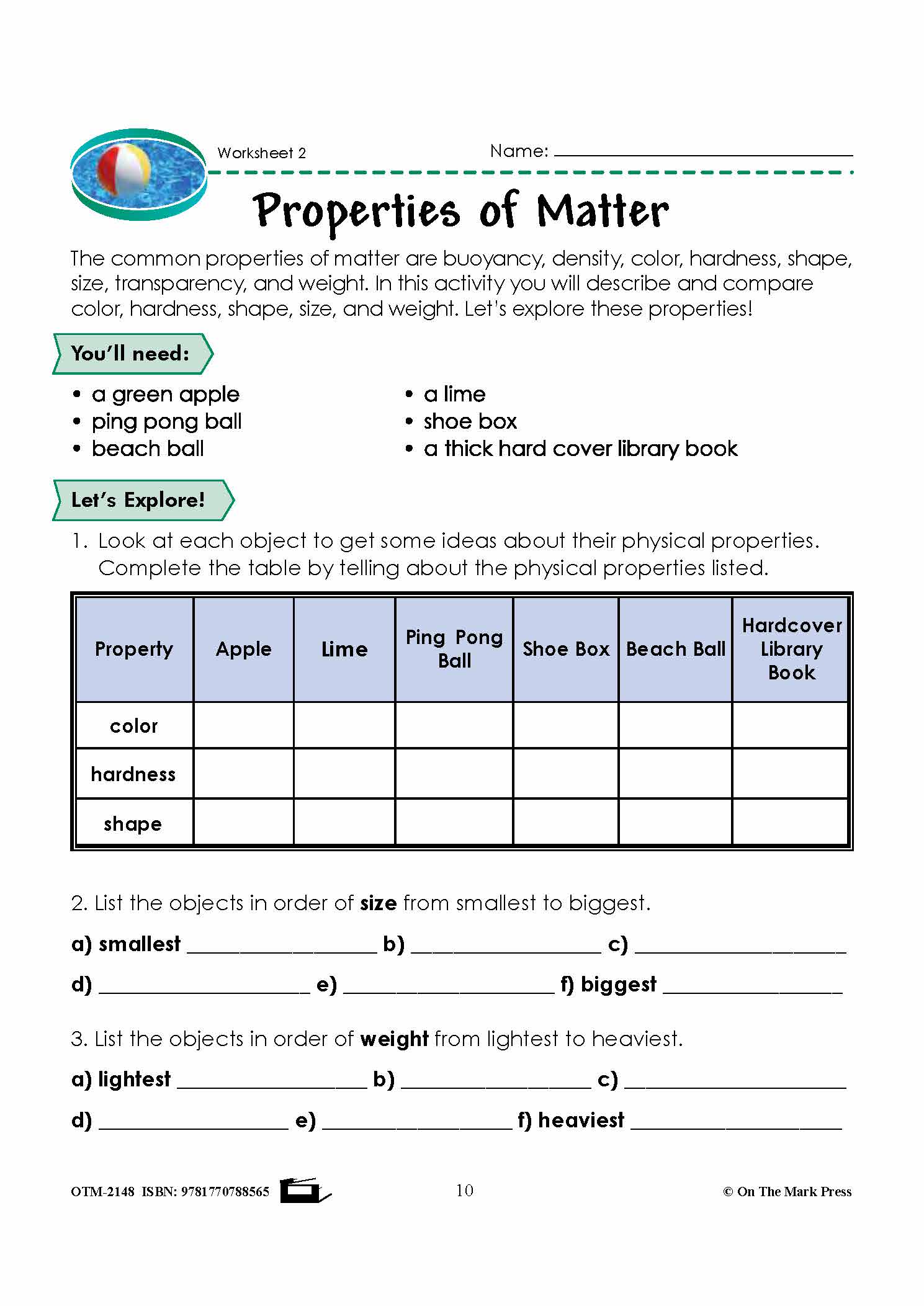 Properties of Matter Grade 5 Lesson with Experiments