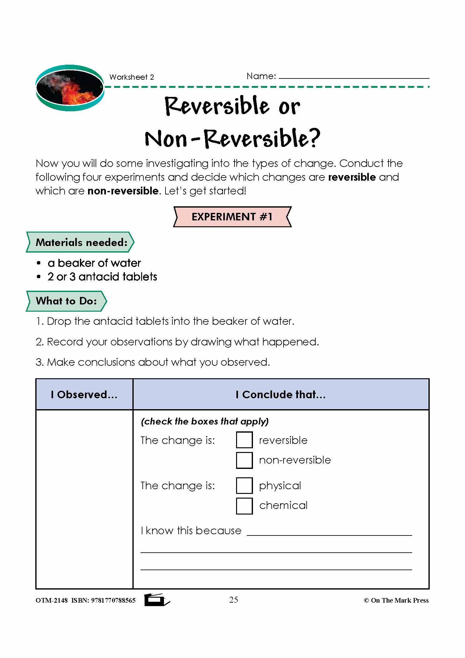 Physical or Chemical Changes in Matter? Grade 5 Lesson with Experiments