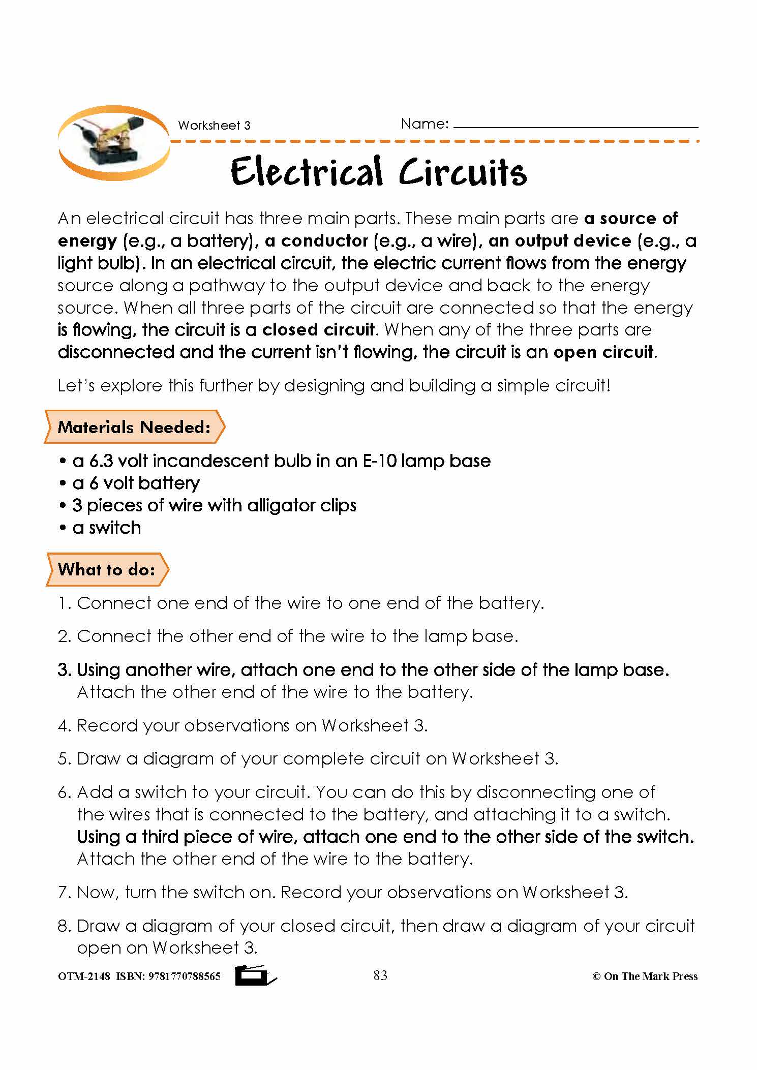 Electricity Grade 5 Lesson with Experiments