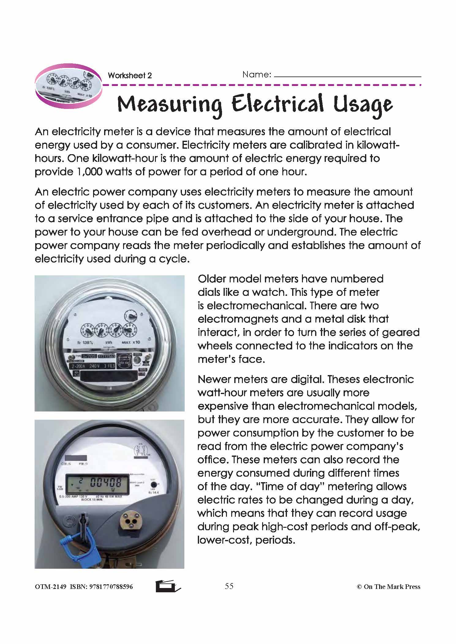 Electrical Usage Grade 6 Lesson with Experiments
