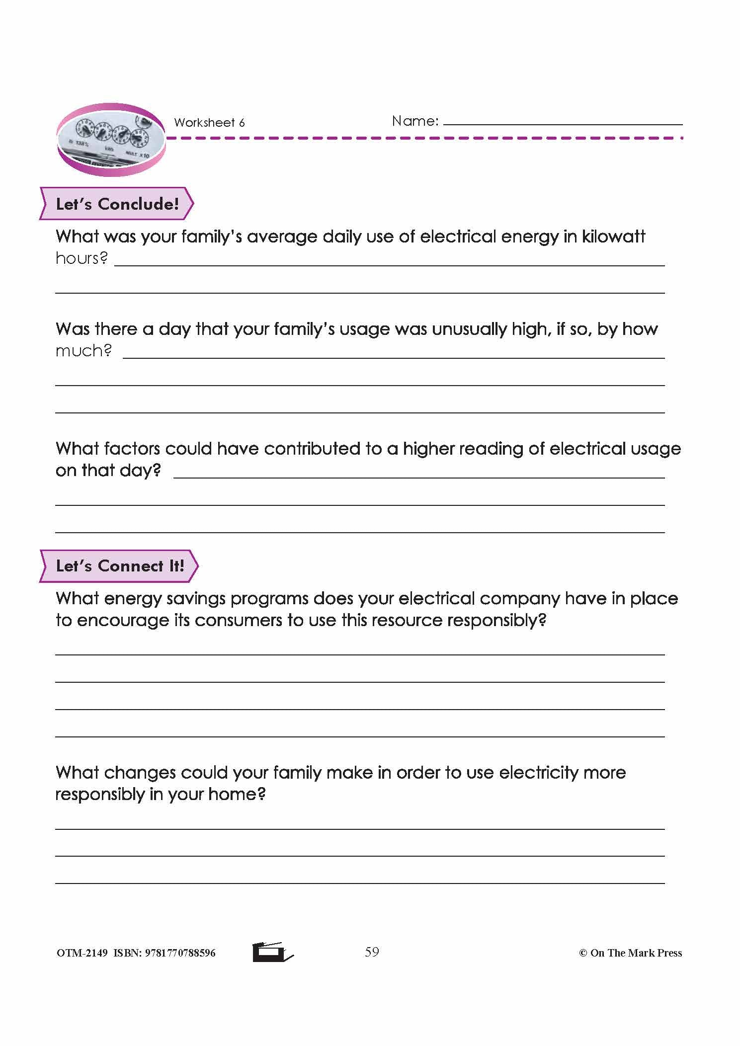 Electrical Usage Grade 6 Lesson with Experiments