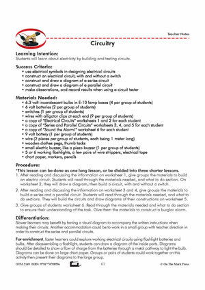 Circuitry Grade 6 Lesson with Experiments