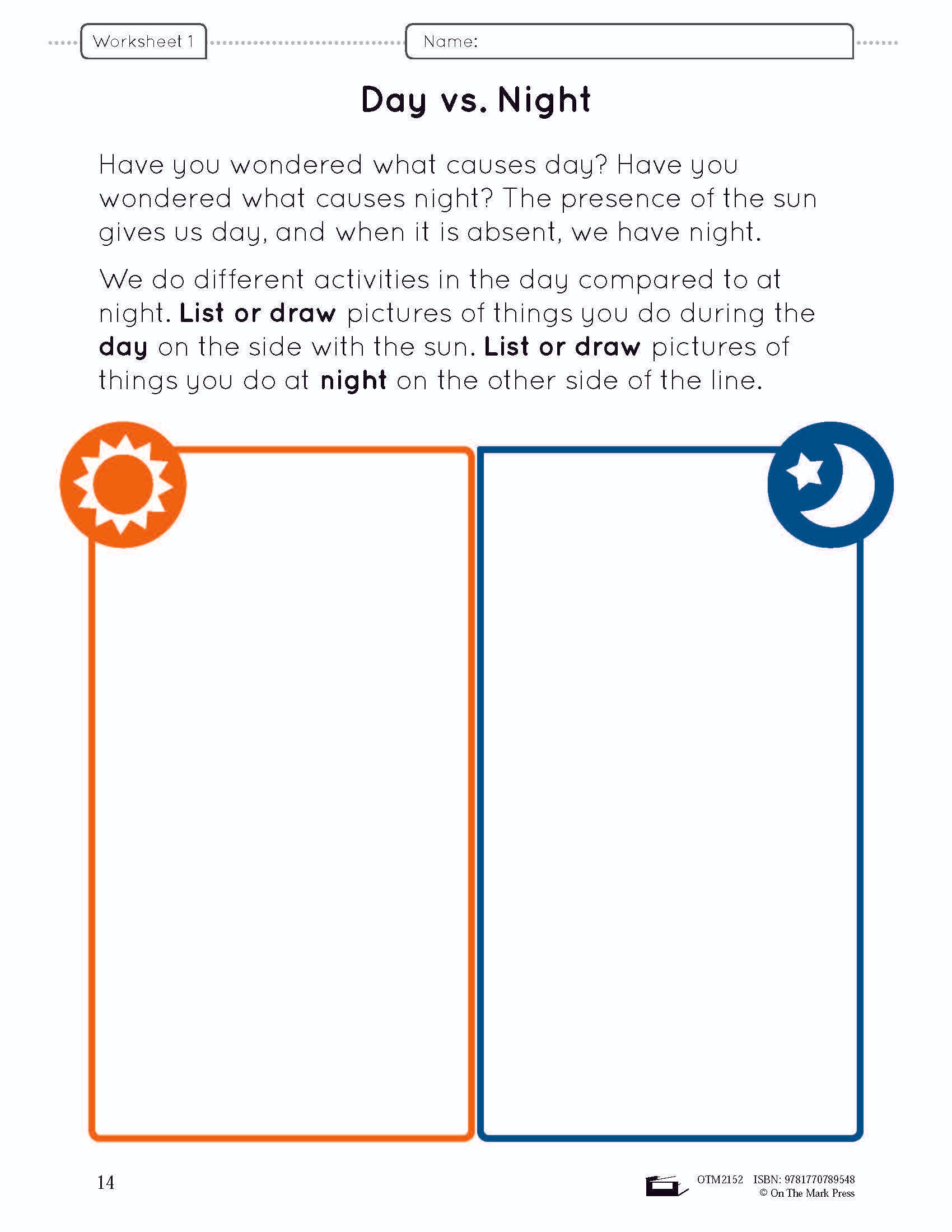 Day and Night Lesson Plan Grade 1