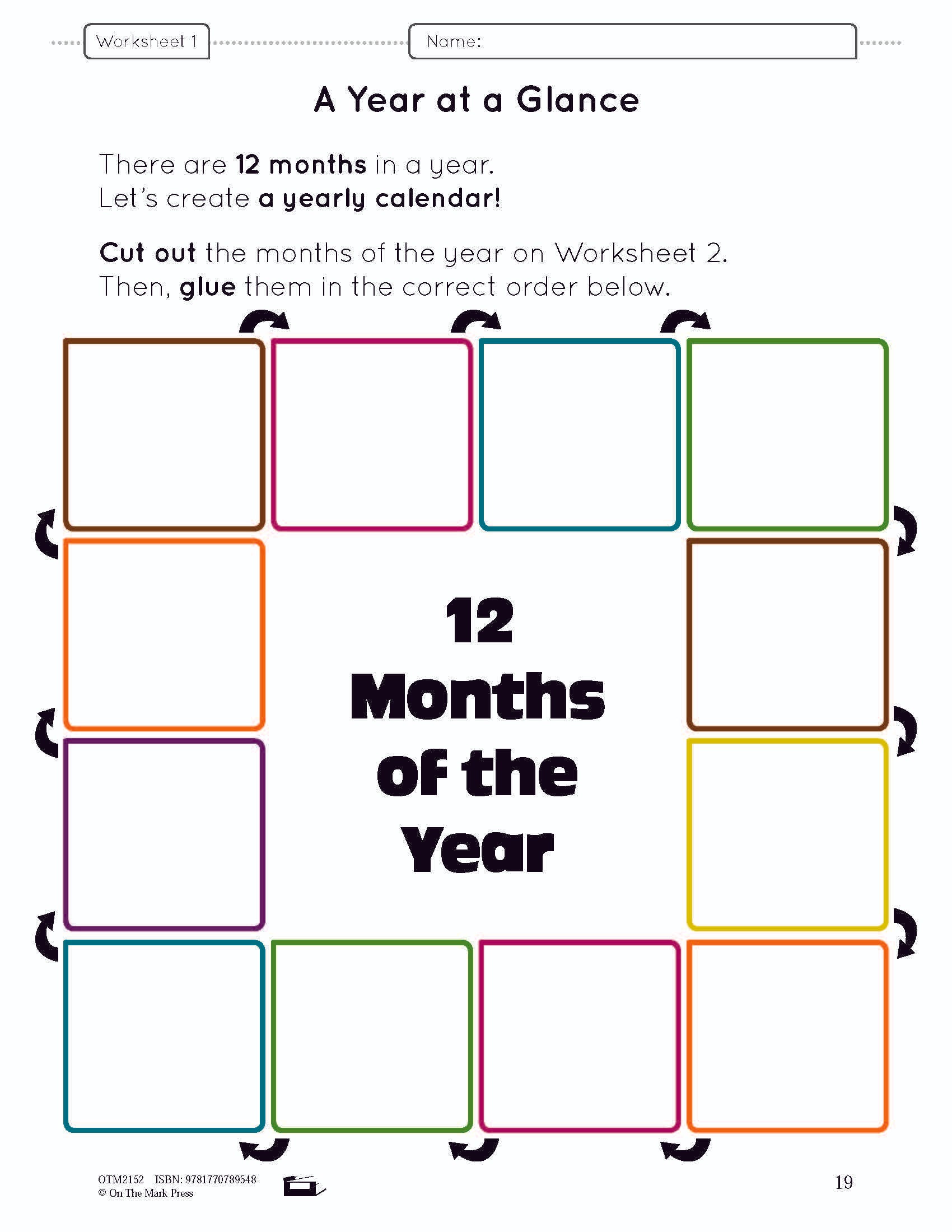 A Year at a Glance Lesson Plan and Student Worksheets Grade 1