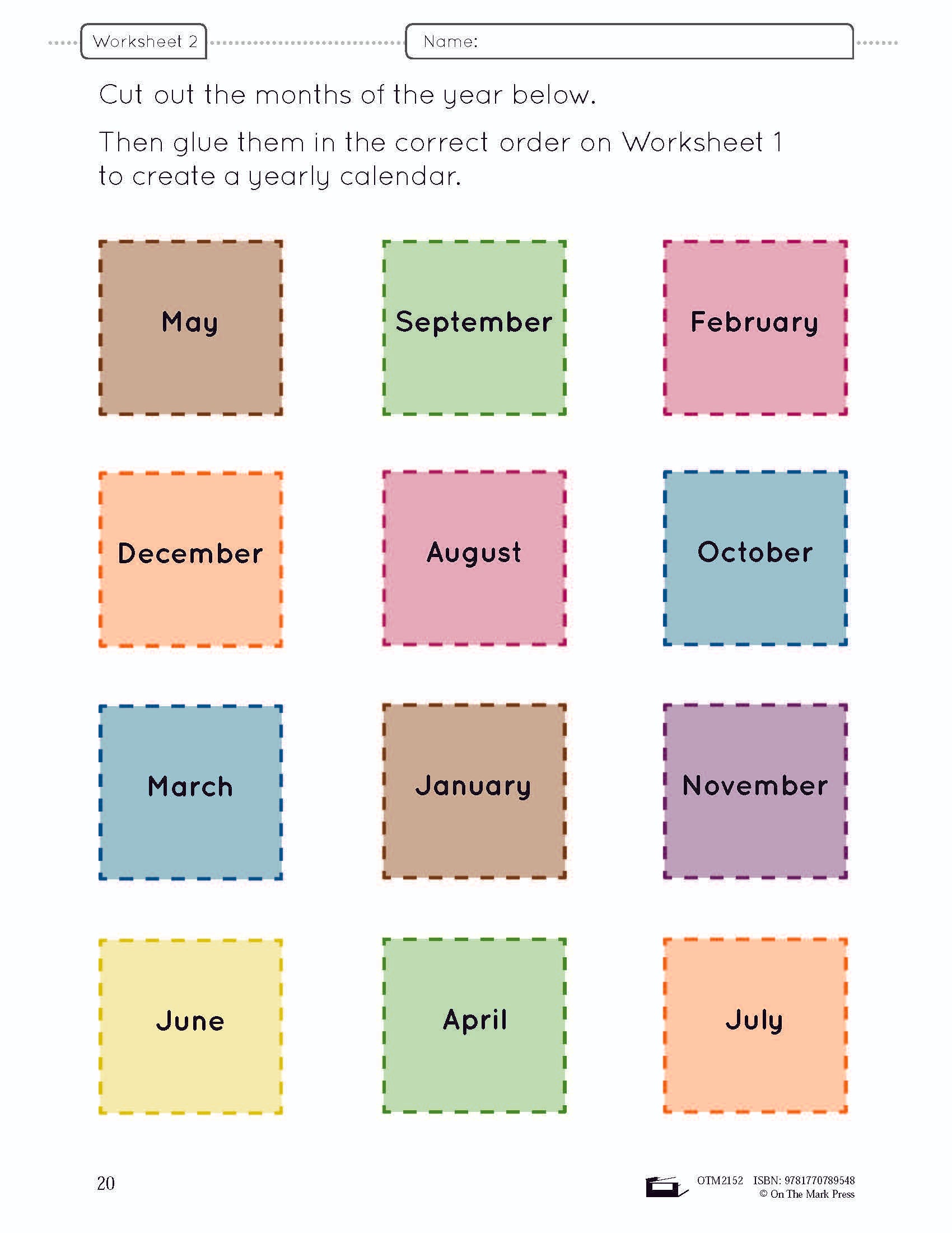 A Year at a Glance Lesson Plan and Student Worksheets Grade 1