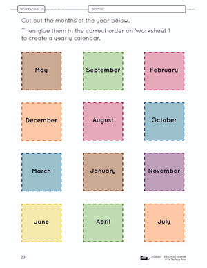 A Year at a Glance Lesson Plan and Student Worksheets Grade 1