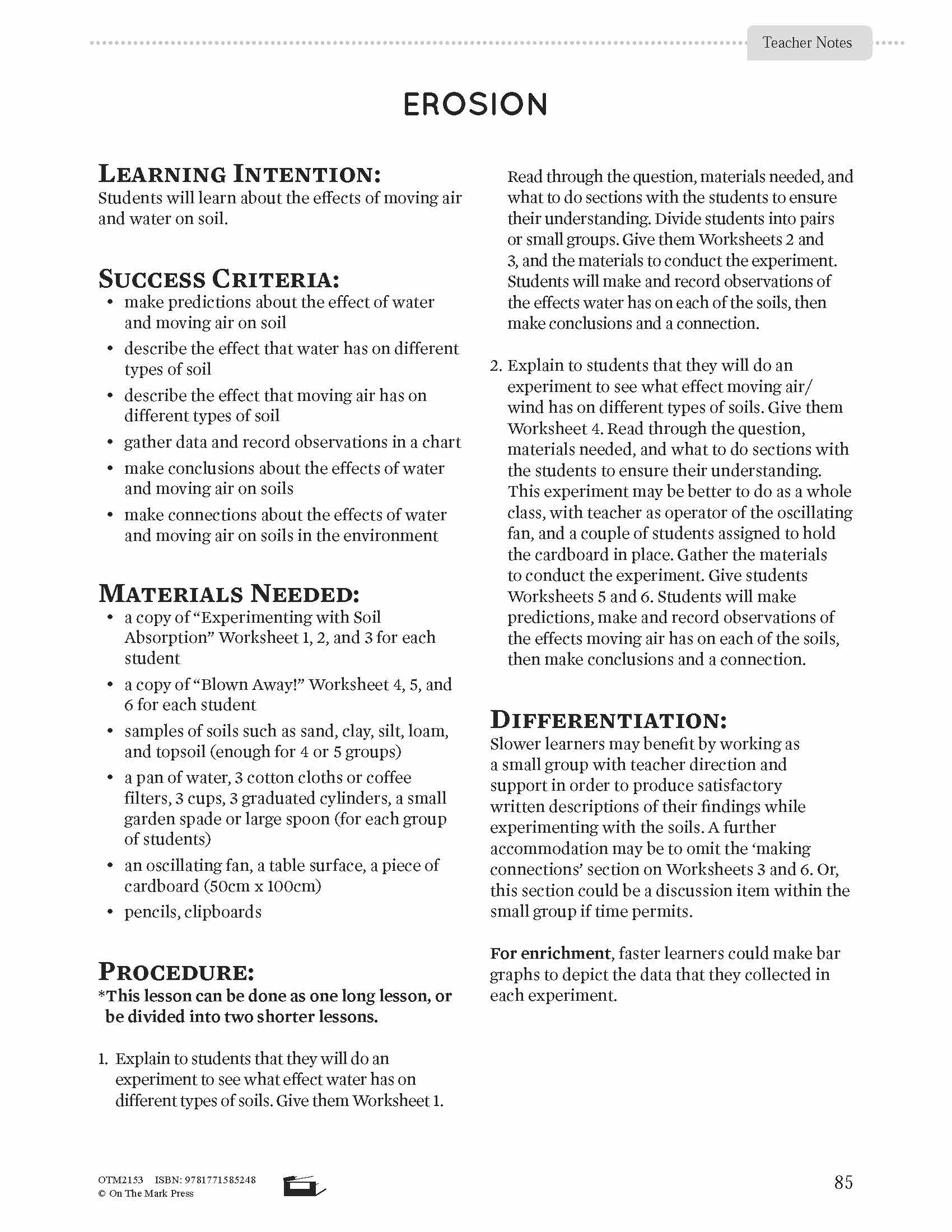Erosion Lesson Plan Grade 2