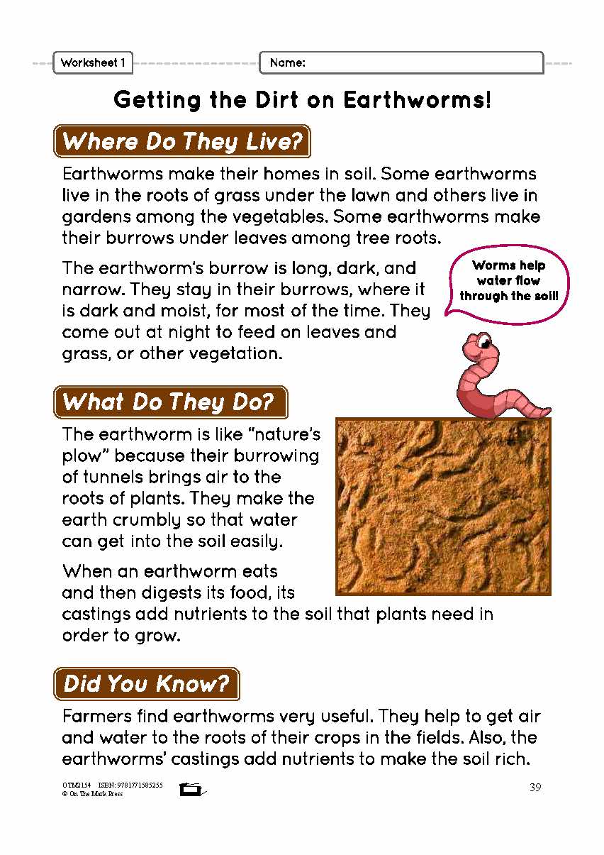 At Work in the Soil Lesson Plan Grade 3