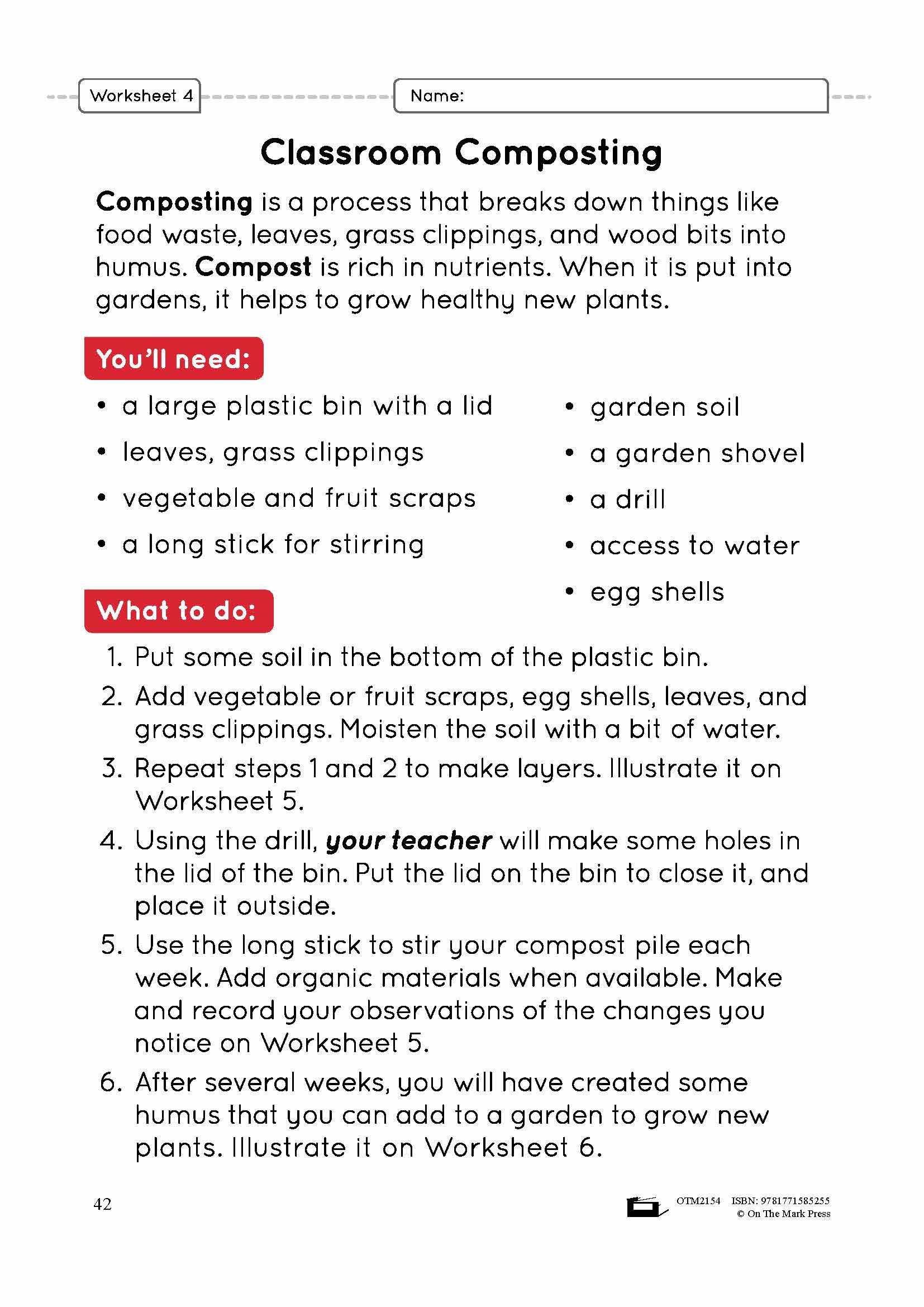 At Work in the Soil Lesson Plan Grade 3