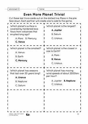 Our Solar System Lesson Plan Grade 3