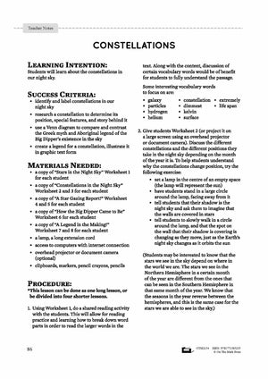 Constellations Lesson Plan Grade 3