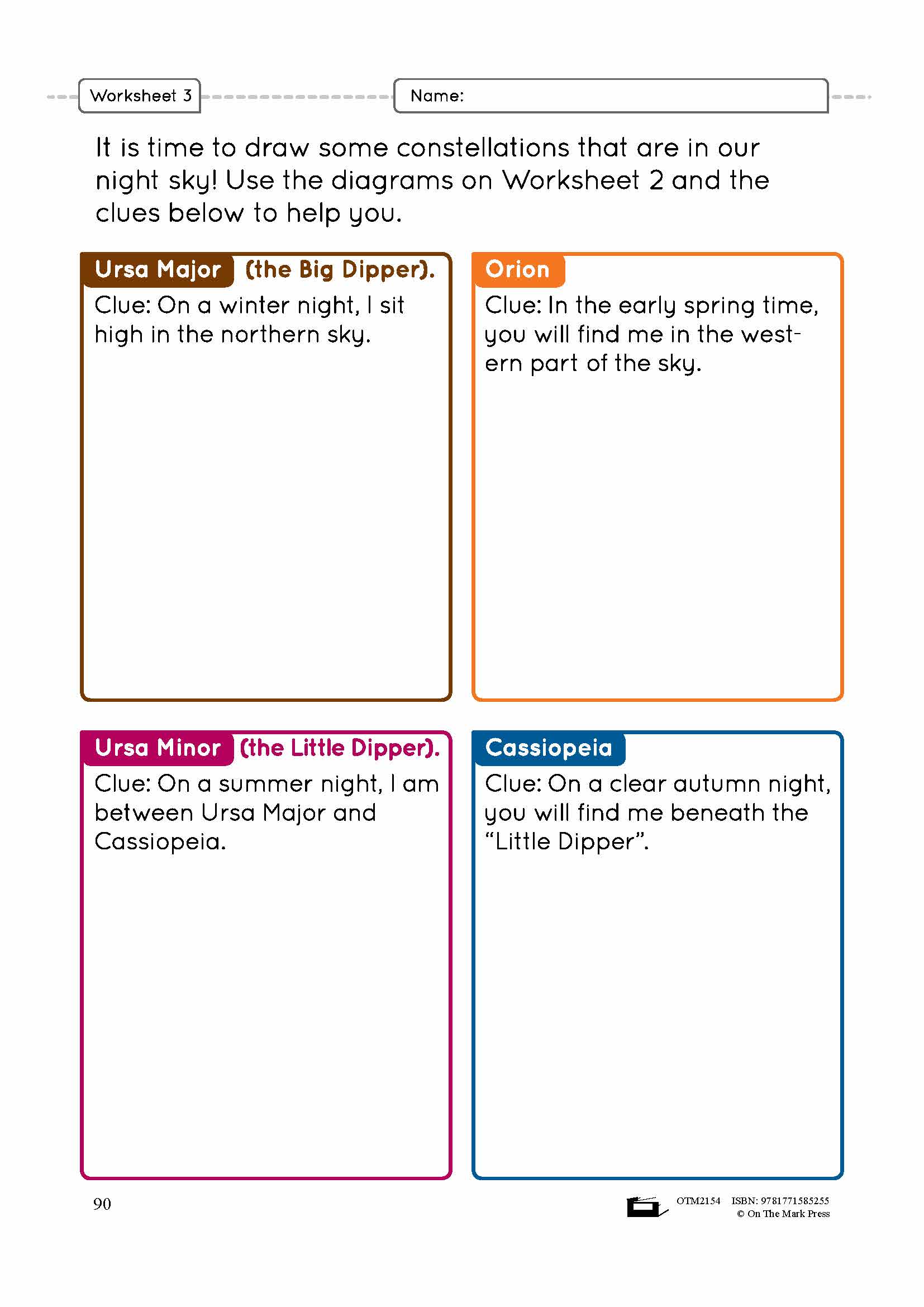 Constellations Lesson Plan Grade 3