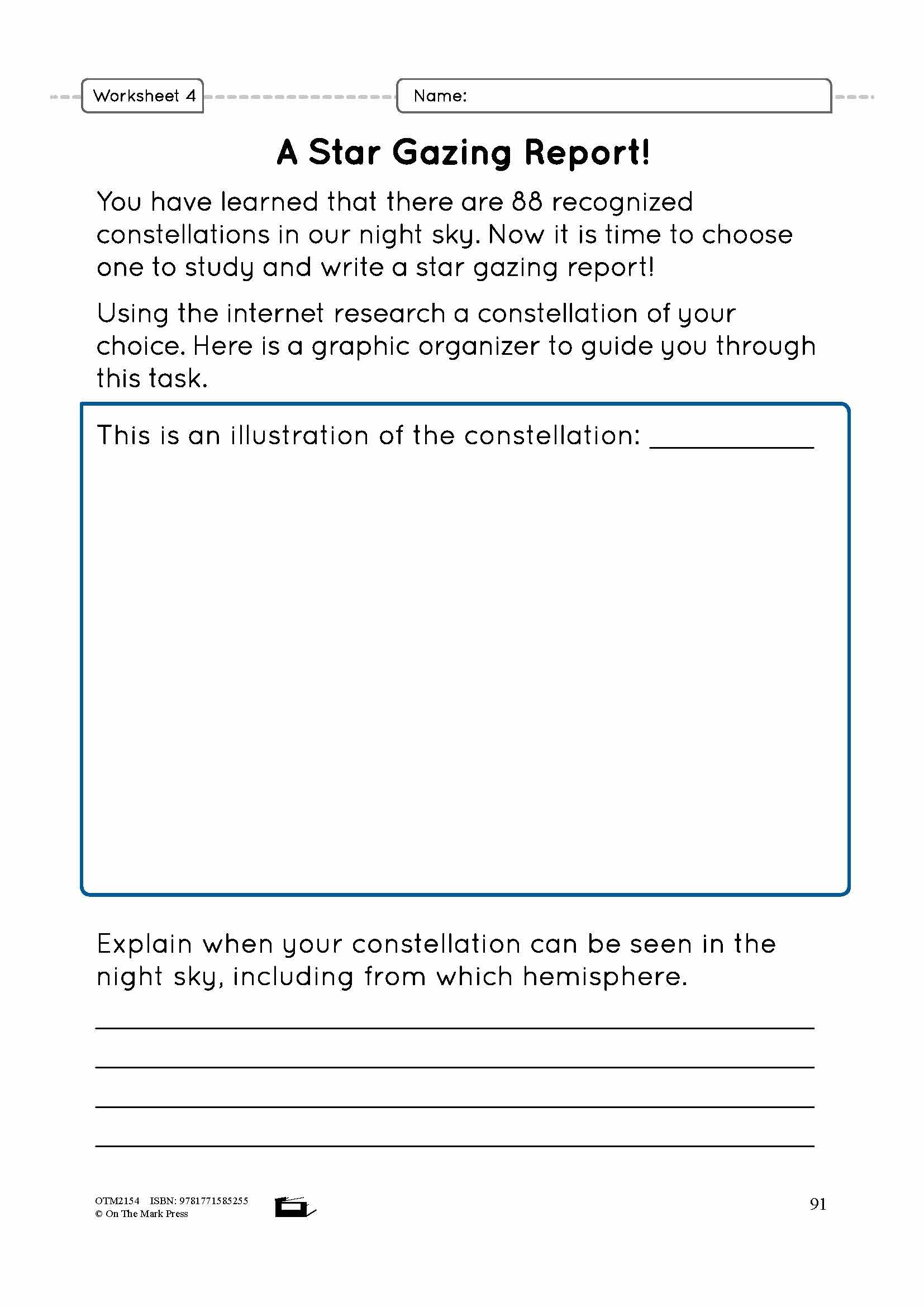 Constellations Lesson Plan Grade 3