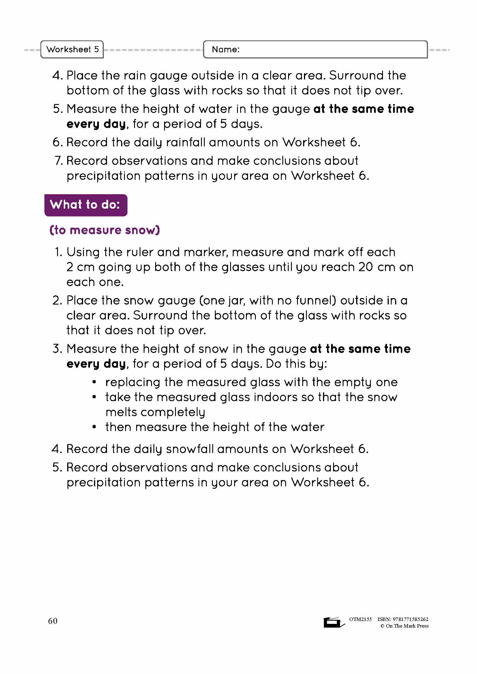 Precipitation Grade 4 Lesson Plan