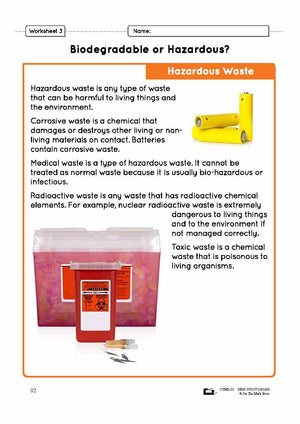 Managing Waste Grade 4 Lesson Plan - biodegradable and hazardous waste
