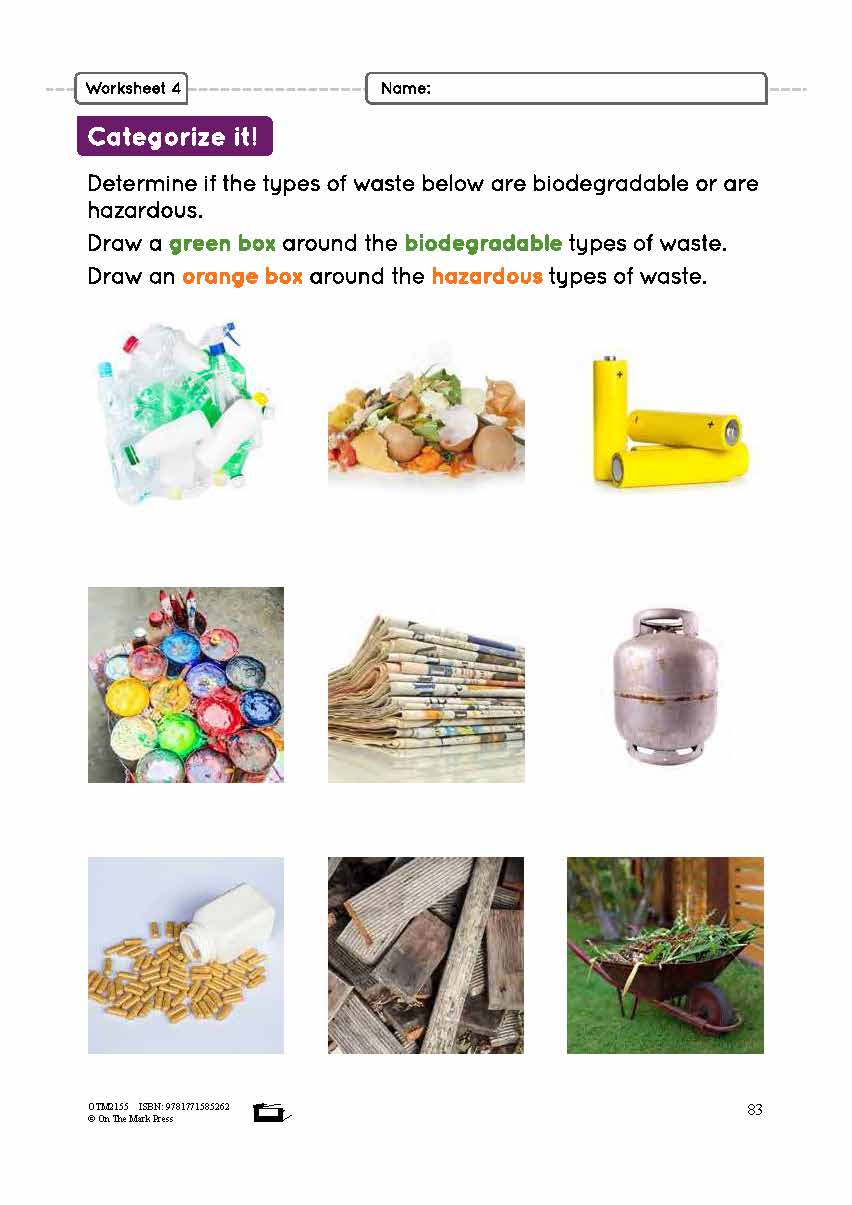 Managing Waste Grade 4 Lesson Plan - biodegradable and hazardous waste
