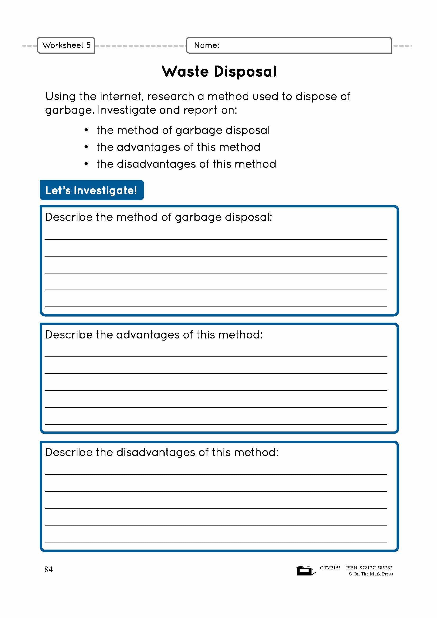 Managing Waste Grade 4 Lesson Plan - biodegradable and hazardous waste