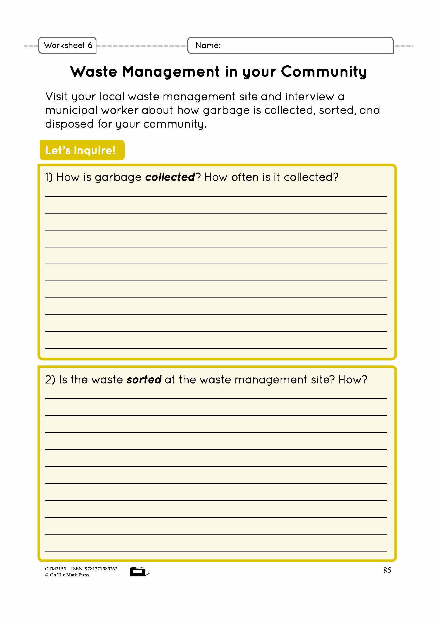 Managing Waste Grade 4 Lesson Plan - biodegradable and hazardous waste