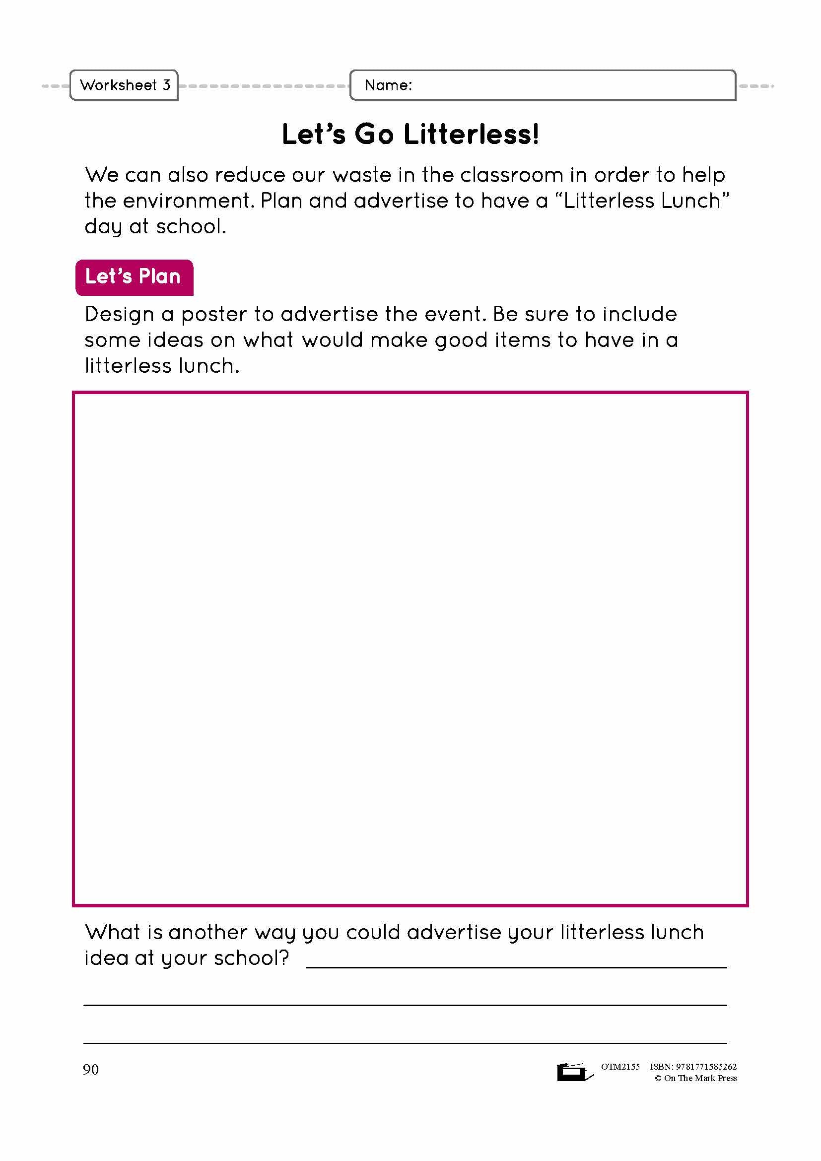 Reduce, Reuse, Recycle!  Grade 4 Lesson Plan