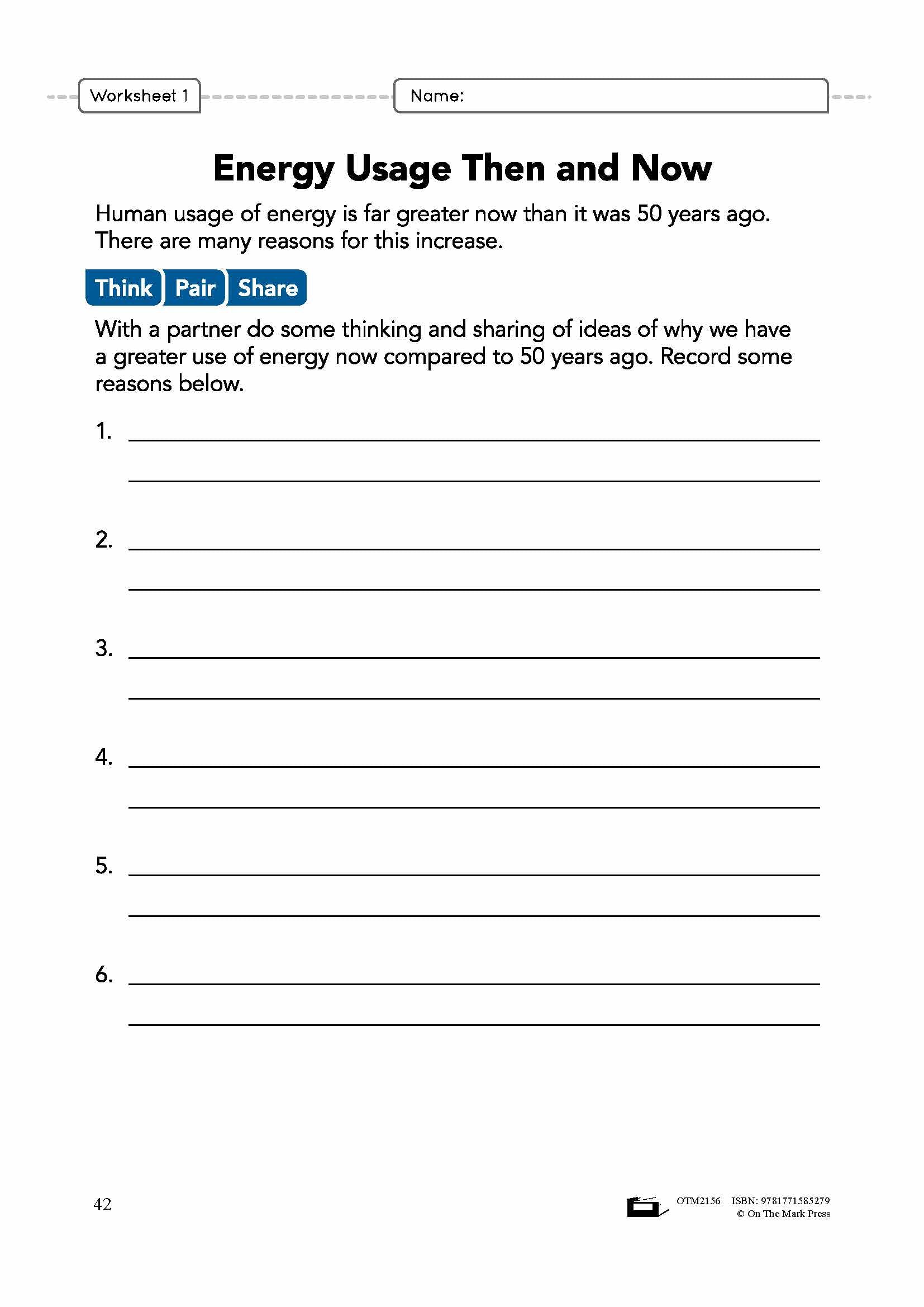 Energy Conservation Grade 5 Lesson Plan