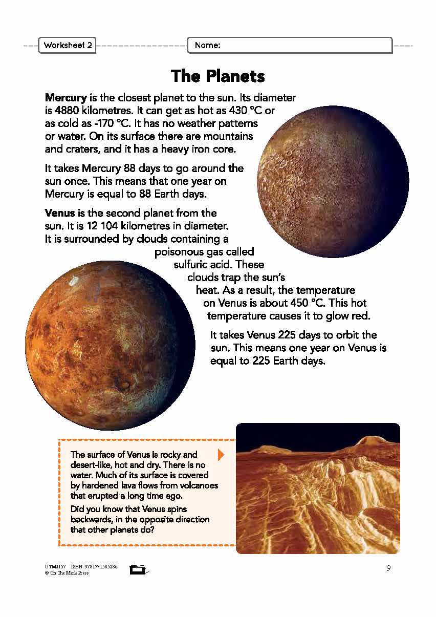 Our Solar System Grade 6 Lesson Plan