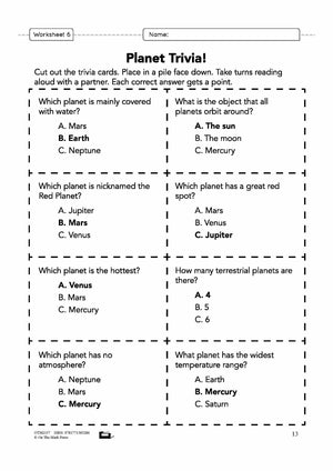 Our Solar System Grade 6 Lesson Plan
