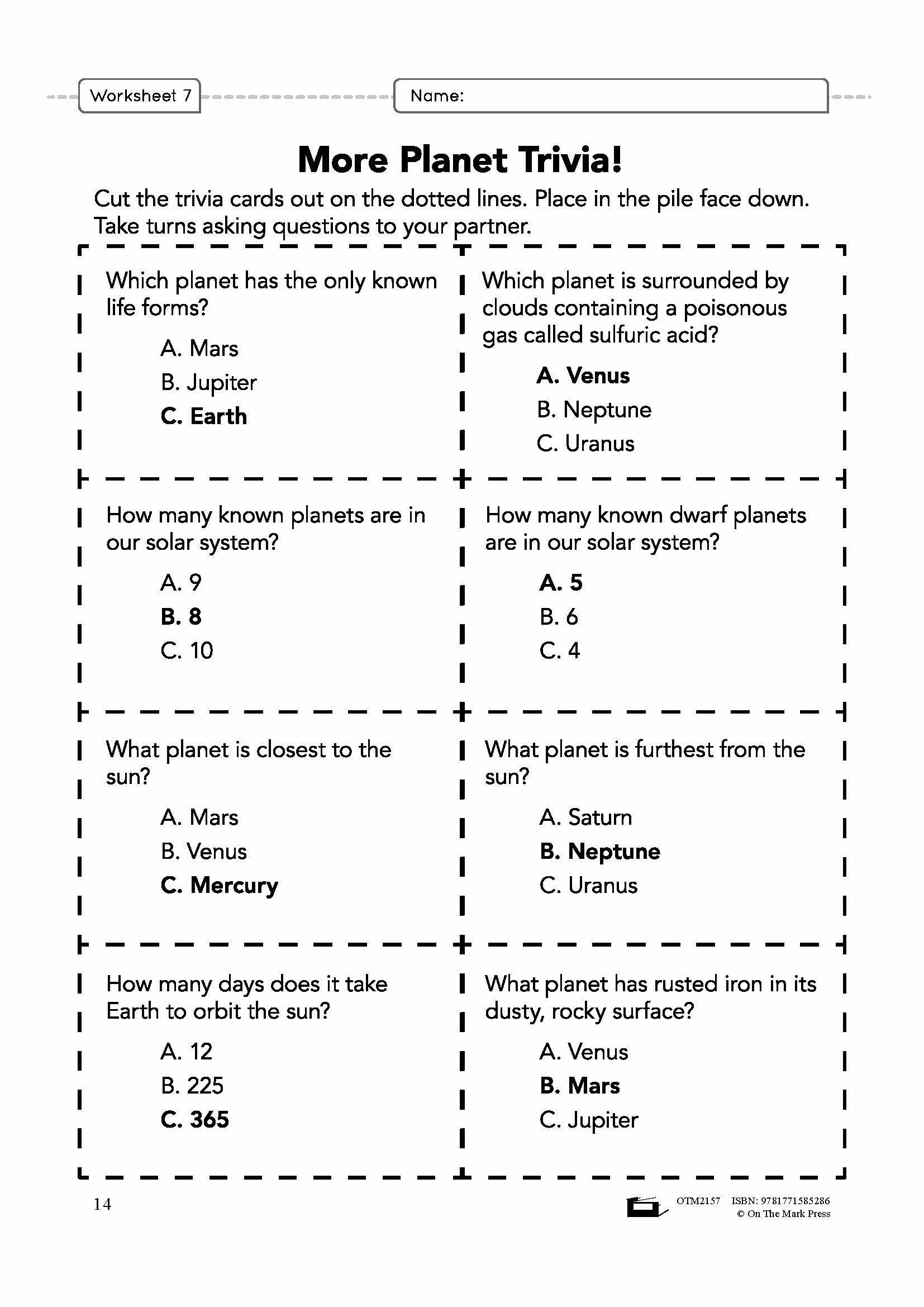 Our Solar System Grade 6 Lesson Plan